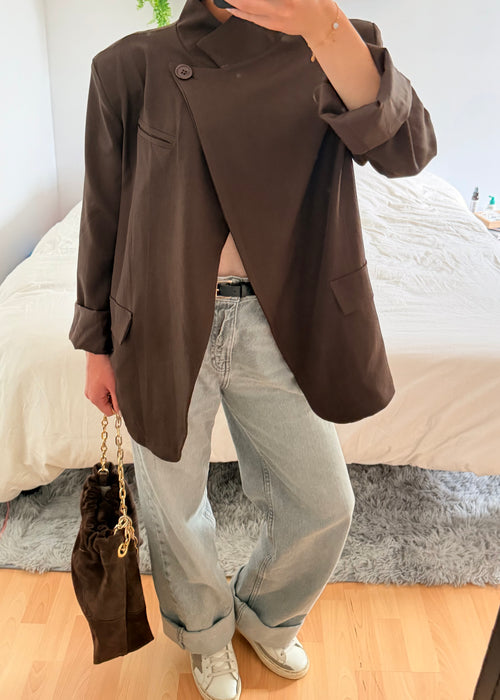 Blazer asymétrique (chocolat)