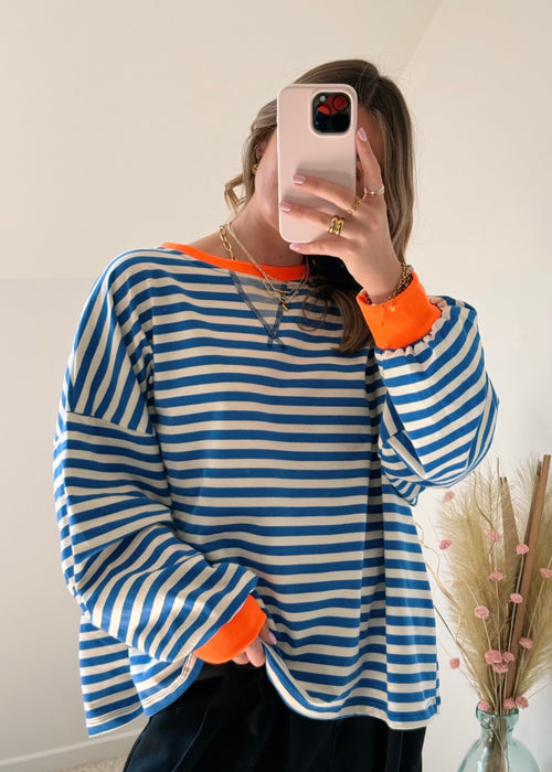 Marinière oversize : Bleu & Orange